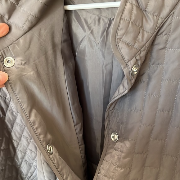 {Jane Ashley}Sz 1X Light Weight Gray Quilted Snap Front Jacket - Picture 4 of 8